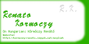 renato kormoczy business card