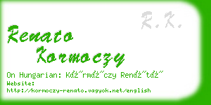 renato kormoczy business card